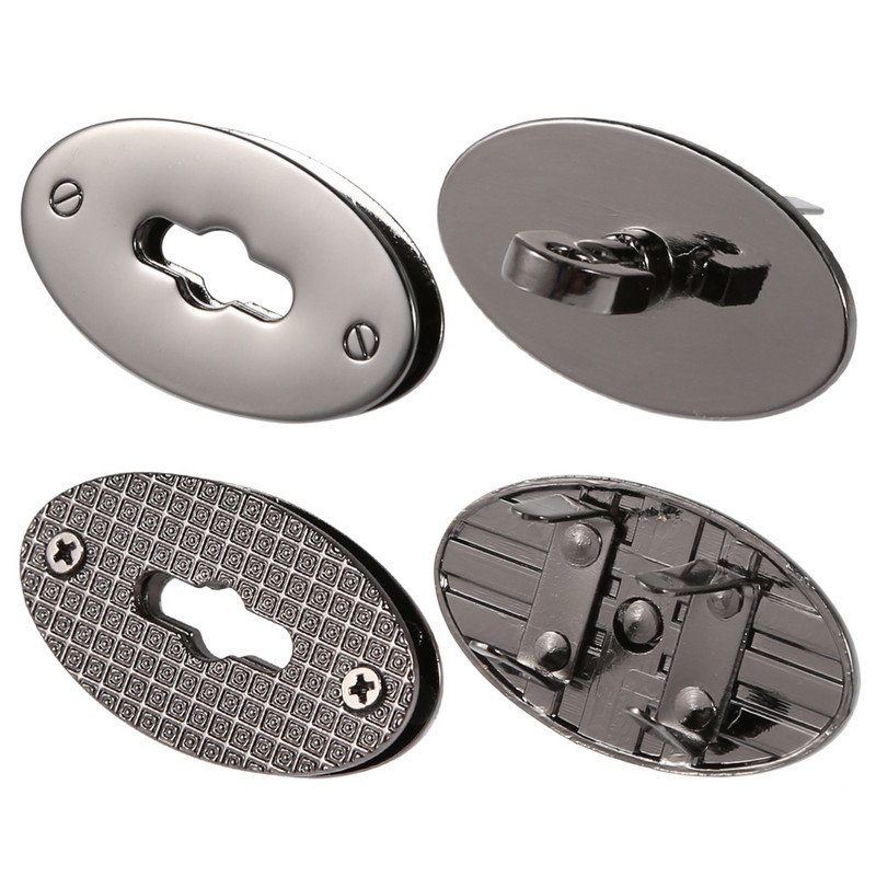 Cataramă de închidere metalică cu închidere prin răsucire ovală de 4,7 cm pentru portofel artizanal din piele, geantă pentru femei, geantă de mână, geantă de umăr, accesorii bricolaj