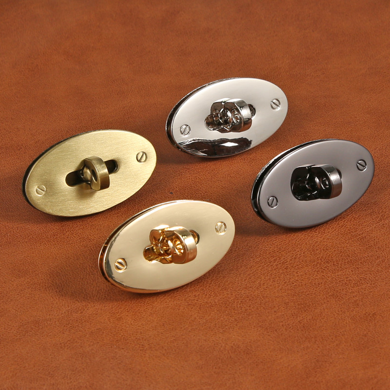 Cataramă de închidere metalică cu închidere prin răsucire ovală de 4,7 cm pentru portofel artizanal din piele, geantă pentru femei, geantă de mână, geantă de umăr, accesorii bricolaj