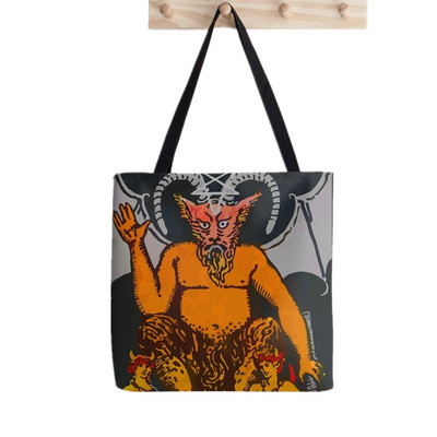 Geantă tote cu imprimeu Arcanele majore ale tarotului pentru femei, geantă pentru cumpărături Harajuku, geantă de umăr pentru femei, geantă de pânză