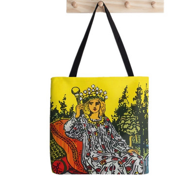Geantă tote cu imprimeu Arcanele majore ale tarotului pentru femei, geantă pentru cumpărături Harajuku, geantă de umăr pentru femei, geantă de pânză