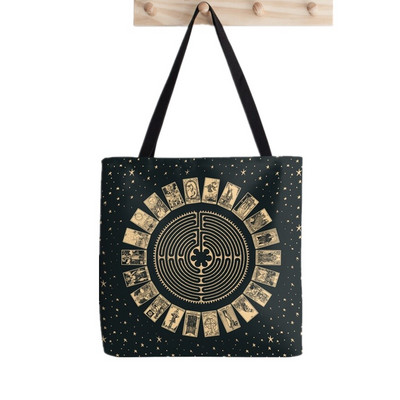 Geantă tote cu imprimeu Arcanele majore ale tarotului pentru femei, geantă pentru cumpărături Harajuku, geantă de umăr pentru femei, geantă de pânză