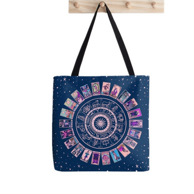 Geantă tote cu imprimeu Arcanele majore ale tarotului pentru femei, geantă pentru cumpărături Harajuku, geantă de umăr pentru femei, geantă de pânză