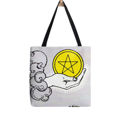 Geantă tote cu imprimeu Arcanele majore ale tarotului pentru femei, geantă pentru cumpărături Harajuku, geantă de umăr pentru femei, geantă de pânză