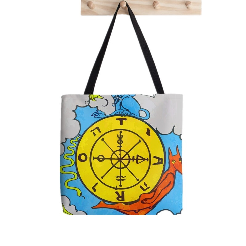 Geantă tote cu imprimeu Arcanele majore ale tarotului pentru femei, geantă pentru cumpărături Harajuku, geantă de umăr pentru femei, geantă de pânză