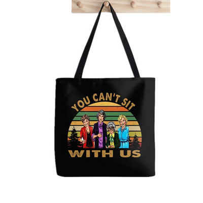 2021. gada pircēja zelta meiteņu raksts Apdrukāta soma sievietēm Harajuku pircēja rokassomu meitene plecu iepirkumu soma Lady Canvas Bag