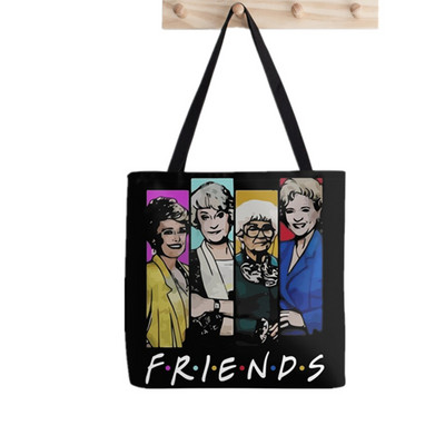 2021. gada pircēja zelta meiteņu raksts Apdrukāta soma sievietēm Harajuku pircēja rokassomu meitene plecu iepirkumu soma Lady Canvas Bag