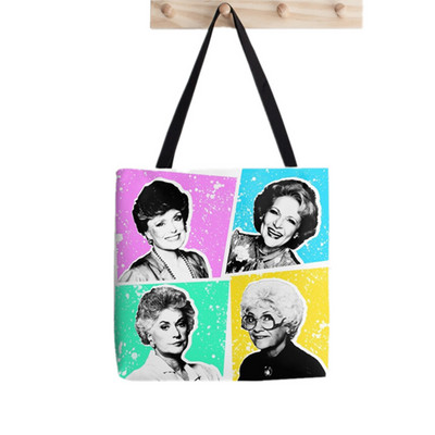 2021. gada pircēja zelta meiteņu raksts Apdrukāta soma sievietēm Harajuku pircēja rokassomu meitene plecu iepirkumu soma Lady Canvas Bag