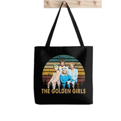 2021. gada pircēja zelta meiteņu raksts Apdrukāta soma sievietēm Harajuku pircēja rokassomu meitene plecu iepirkumu soma Lady Canvas Bag