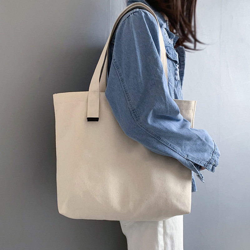 Vászontáska Pamut Egyszerű divat Női válltáskák Gombok vásárlói táskák Lányok koreai egyszínű Life alkalmi kézitáska
