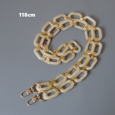 Naujos mados moters rankinės aksesuarų dalys baltos spalvos akrilo dervos grandinės prabangus leopardo dirželis, moteriškas ant pečių, mielos sankabos grandinės