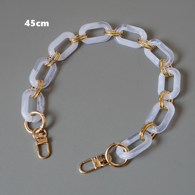 Naujos mados moters rankinės aksesuarų dalys baltos spalvos akrilo dervos grandinės prabangus leopardo dirželis, moteriškas ant pečių, mielos sankabos grandinės