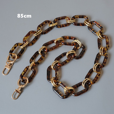 Naujos mados moters rankinės aksesuarų dalys baltos spalvos akrilo dervos grandinės prabangus leopardo dirželis, moteriškas ant pečių, mielos sankabos grandinės