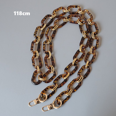 Naujos mados moters rankinės aksesuarų dalys baltos spalvos akrilo dervos grandinės prabangus leopardo dirželis, moteriškas ant pečių, mielos sankabos grandinės