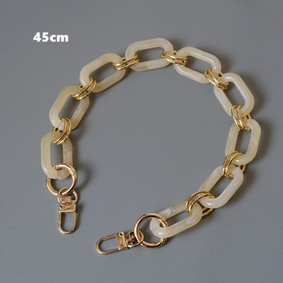 Naujos mados moters rankinės aksesuarų dalys baltos spalvos akrilo dervos grandinės prabangus leopardo dirželis, moteriškas ant pečių, mielos sankabos grandinės