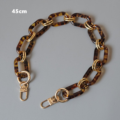 Naujos mados moters rankinės aksesuarų dalys baltos spalvos akrilo dervos grandinės prabangus leopardo dirželis, moteriškas ant pečių, mielos sankabos grandinės