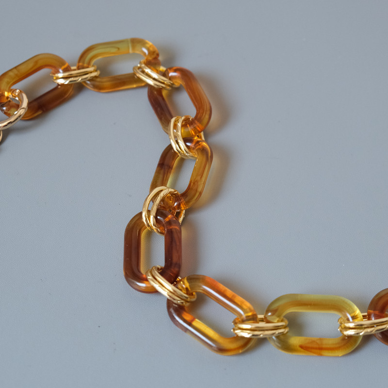 Naujos mados moters rankinės aksesuarų dalys baltos spalvos akrilo dervos grandinės prabangus leopardo dirželis, moteriškas ant pečių, mielos sankabos grandinės