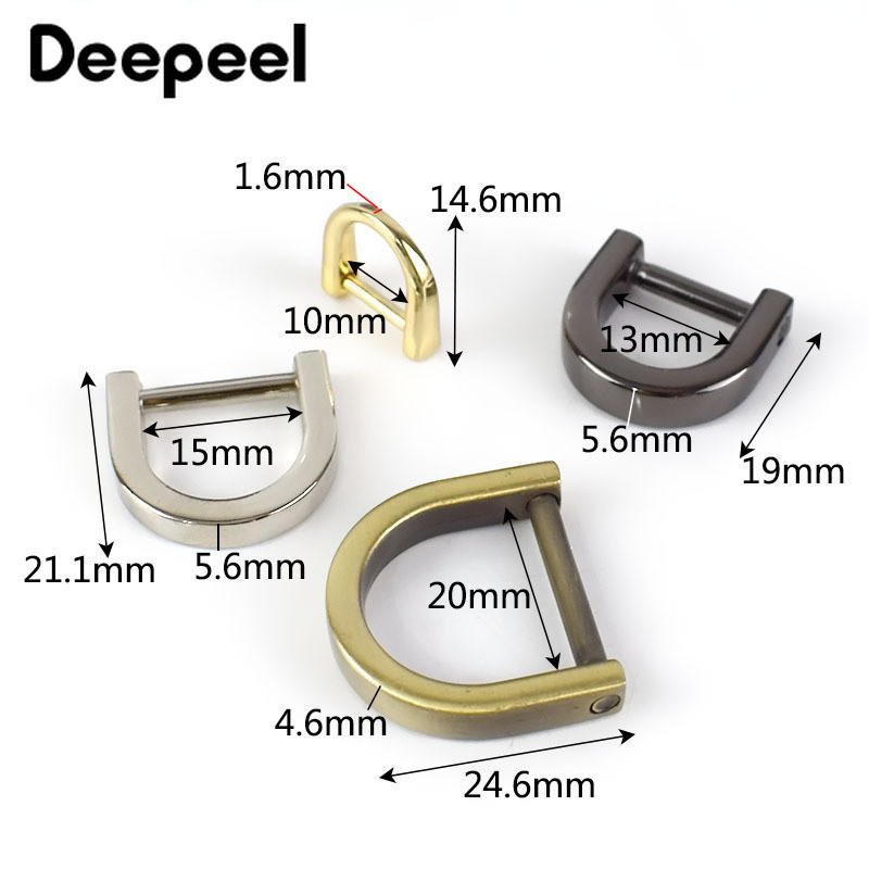 4/10 vnt 10/12/15/20 mm Nuimamas D žiedas Metalinis krepšio sagtys Rankinės dirželiai Krepšiai Grandininis užsegimas Kabliukas Sraigtas „Pasidaryk pats“ kuprinės pakabos priedas