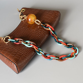 Γυναικεία ακρυλική τσάντα ώμου Λουράκι από ρητίνη Χρώμα Chic Μονόχρωμο ή Μικτό Χρώμα Αλυσίδα θήκης τηλεφώνου Messenger Ζώνη για τσάντες
