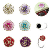 Rózsavirág mintás hordozható összecsukható asztal horog kapcsos pénztárca táska kézitáska kampók fogas tartó