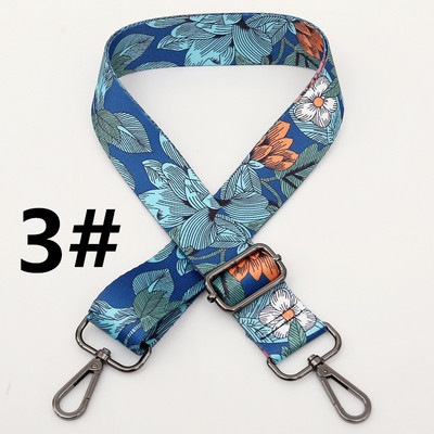 Gėlių nailono diržo rankinės petnešėlės moterims per petį rankinės Reguliuojamas platus dirželis Rainbow rankinės dalies priedai