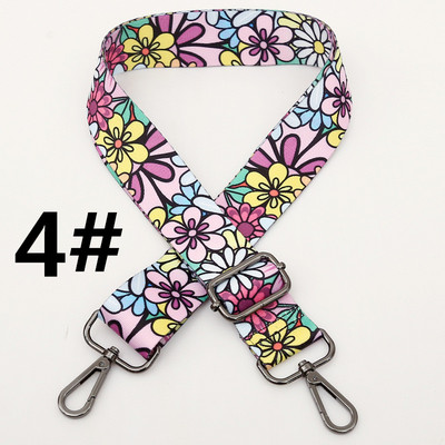 Gėlių nailono diržo rankinės petnešėlės moterims per petį rankinės Reguliuojamas platus dirželis Rainbow rankinės dalies priedai