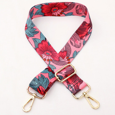 Gėlių nailono diržo rankinės petnešėlės moterims per petį rankinės Reguliuojamas platus dirželis Rainbow rankinės dalies priedai