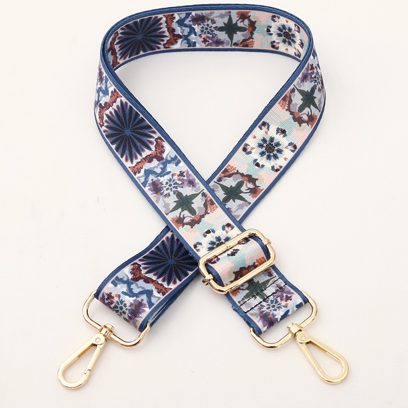 Gėlių nailono diržo rankinės petnešėlės moterims per petį rankinės Reguliuojamas platus dirželis Rainbow rankinės dalies priedai