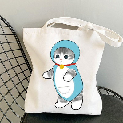 Kawaii Cats Platnene torbe Slatke torbe sa životinjama Torba za kupovinu Tote Bag Ručne torbe Ležerne torbe za djevojčice na rame Modna torba za kupovinu