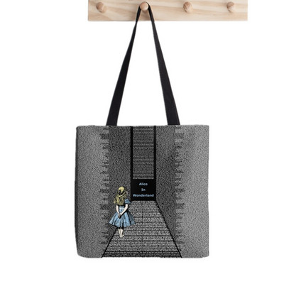 Pirkėjas Cheshire Alice in Wonderland Spausdintas krepšys moterims Harajuku pirkėjo rankinė mergina Pečių pirkinių krepšys Lady Canvas Bag