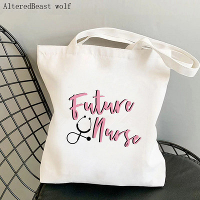 Moterų pirkinių krepšys Slaugos reikmenys Spausdintas krepšys Harajuku Seselė Pirkinių Drobė Pirkėjų krepšys mergaičių rankinė Nešiojamas pečių moteriškas krepšys