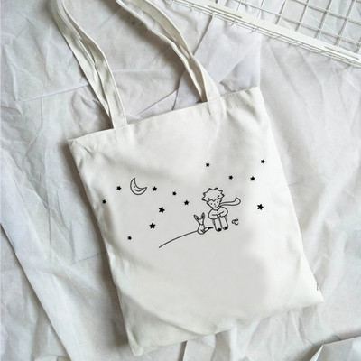 Modes tendences karikatūras drukas kanvas soma Korejas iepirkumu soma Sieviešu ikdienas daudzpusīga plecu soma Mazā prinča raksta rokassomiņa