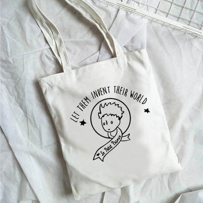 Modes tendences karikatūras drukas kanvas soma Korejas iepirkumu soma Sieviešu ikdienas daudzpusīga plecu soma Mazā prinča raksta rokassomiņa