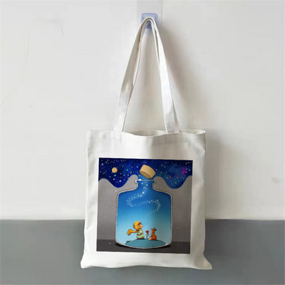 Modes tendences karikatūras drukas kanvas soma Korejas iepirkumu soma Sieviešu ikdienas daudzpusīga plecu soma Mazā prinča raksta rokassomiņa