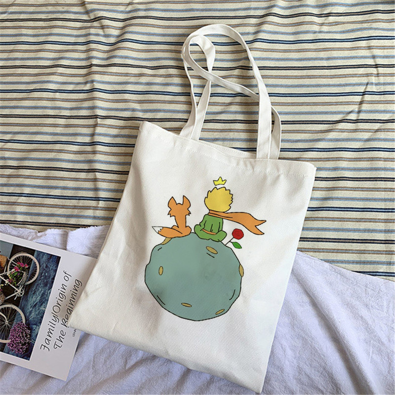 Modes tendences karikatūras drukas kanvas soma Korejas iepirkumu soma Sieviešu ikdienas daudzpusīga plecu soma Mazā prinča raksta rokassomiņa