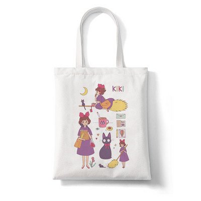 Naiste ostukott Kiki kohaletoimetamisteenus Totoro Studio Anime suur käekott Lõuendist kott Ostekott Multifilmi kandekott Õlakotid
