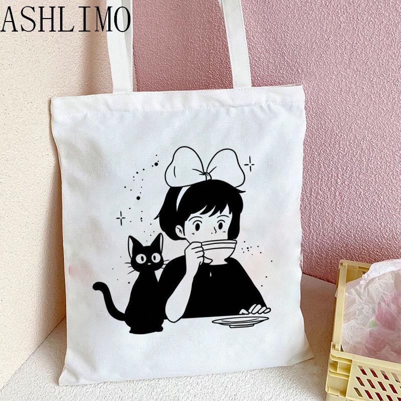Naiste ostukott Kiki kohaletoimetamisteenus Totoro Studio Anime suur käekott Lõuendist kott Ostekott Multifilmi kandekott Õlakotid