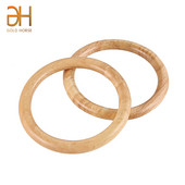 Apvalus rankų darbo natūralaus medinio rankenos rankenos pakaitalas, skirtas pasidaryk pats gaminti piniginės rankinės apskritos rankenos krepšių priedai