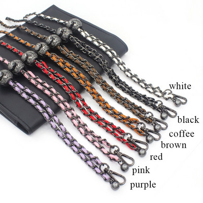 Ženska torba Lanac Torba za nošenje na ramenu Metalni lanac Pletena torba Lanac Okrugla kugla Lanac Textur Podesiva ručka torbe Glatki remen