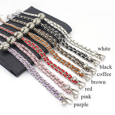 Ženska torba Lanac Torba za nošenje na ramenu Metalni lanac Pletena torba Lanac Okrugla kugla Lanac Textur Podesiva ručka torbe Glatki remen