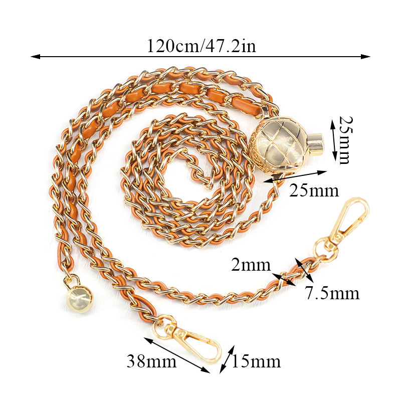 Női kézitáska lánc válltáska pánt fém lánc fonott táska lánc kerek golyós lánc textúra állítható táska fogantyú sima pánt