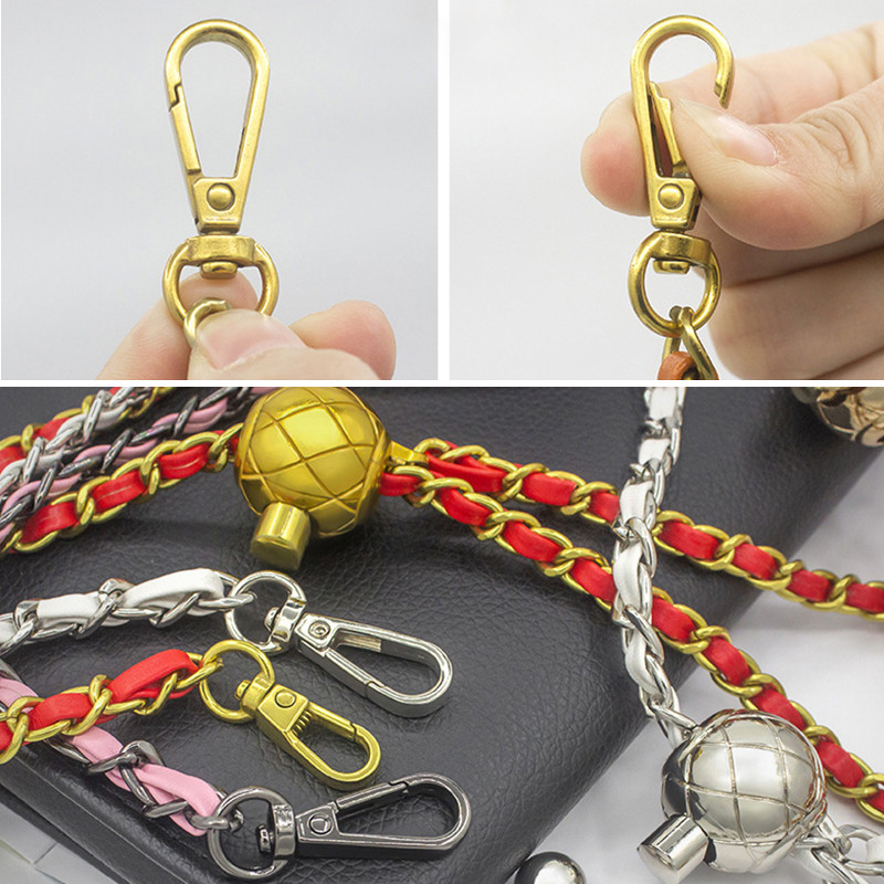Női kézitáska lánc válltáska pánt fém lánc fonott táska lánc kerek golyós lánc textúra állítható táska fogantyú sima pánt
