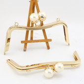 K688 Închizător cu cap de floare de lotus încântător, 20 cm, auriu, DIY, lucrat manual, cu șurub, cadru metalic pătrat