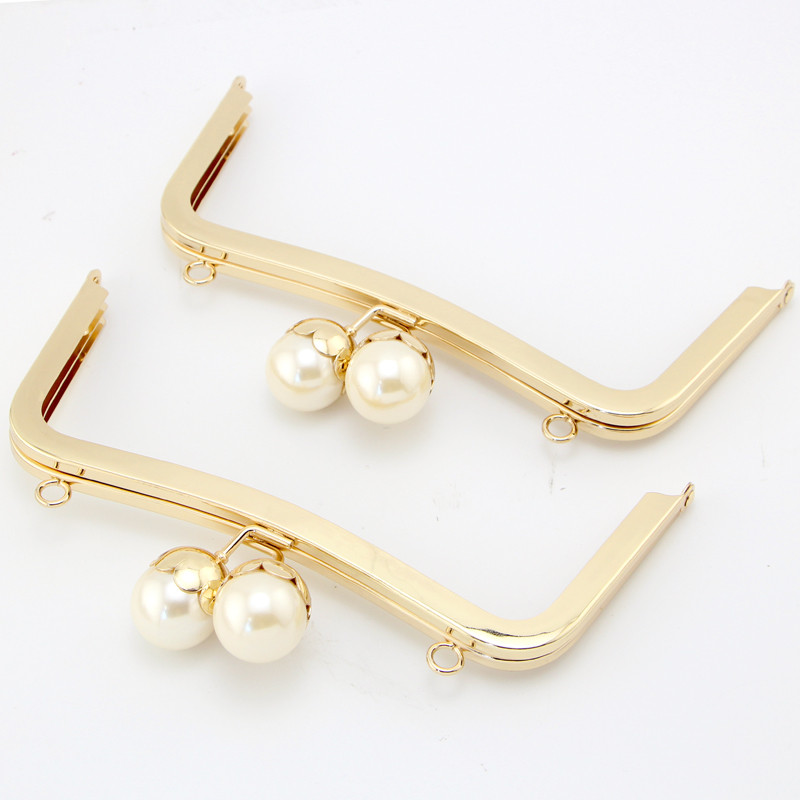 K688 Închizător cu cap de floare de lotus încântător, 20 cm, auriu, DIY, lucrat manual, cu șurub, cadru metalic pătrat