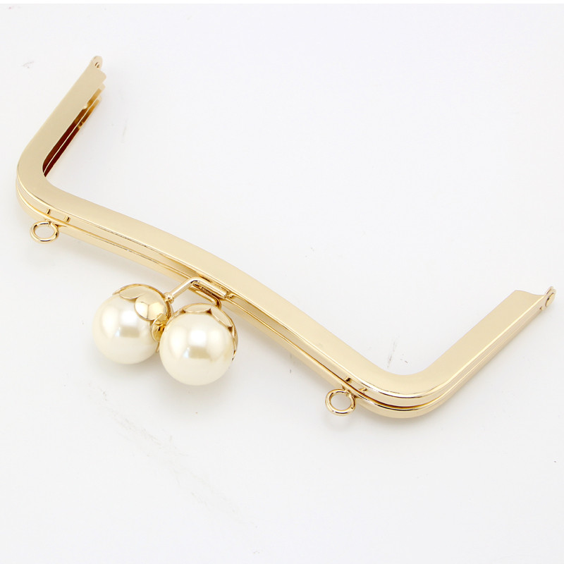 K688 Închizător cu cap de floare de lotus încântător, 20 cm, auriu, DIY, lucrat manual, cu șurub, cadru metalic pătrat