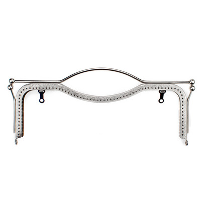 27CM, dreptunghi, concav, relief cu mâner, cadru pentru geanta de ambreiaj. Închidere metalică mare de sărut pentru accesorii de coasere a sacului