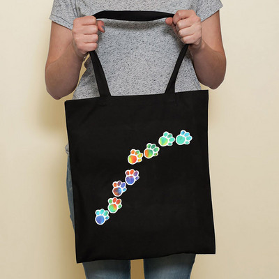 Aranyos kutya Harajuku divat bevásárló fekete táskák vászon hordtáska Bulldog anya tacskó újrafelhasználható szövettáska kézitáska válltáskák