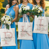 Nume personalizat personalizat Bridesmad Team Bride Tote Geantă Femei Shopper Geantă de mână Fată Umăr Geantă de cumpărături Lady Canvas Bag