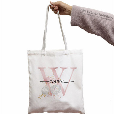 Nume personalizat personalizat Bridesmad Team Bride Tote Geantă Femei Shopper Geantă de mână Fată Umăr Geantă de cumpărături Lady Canvas Bag