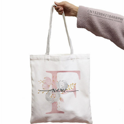 Nume personalizat personalizat Bridesmad Team Bride Tote Geantă Femei Shopper Geantă de mână Fată Umăr Geantă de cumpărături Lady Canvas Bag
