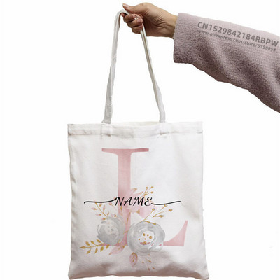 Nume personalizat personalizat Bridesmad Team Bride Tote Geantă Femei Shopper Geantă de mână Fată Umăr Geantă de cumpărături Lady Canvas Bag